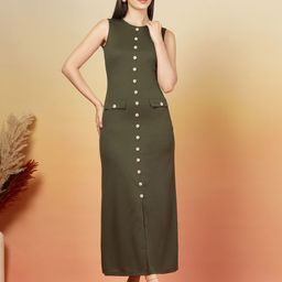aayu Women Round Neck Slits Sleeveless Maxi Dress-picture-9