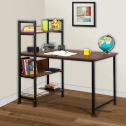 Delite Kom Stark Acacia Dark Black Metal Free Standing Study Table-picture-47