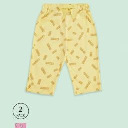 Pantaloons Junior Yellow & Pink Cotton Printed Capri (Pack of 2)-image-7