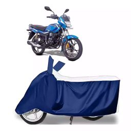 Auto Pearl Bike Cover for Bajaj Platina 110 (White & Blue)-83