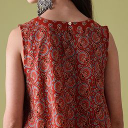 Anouk Ethnic Motifs Print Pleated Kurta with Palazzos & Dupatta image 3