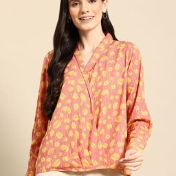 Mast & Harbour Floral Print Wrap-Style Top-picture-30