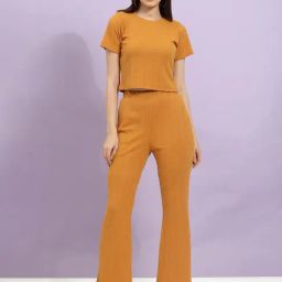 Rigo Light Brown Striped Top With Pants-picture-19