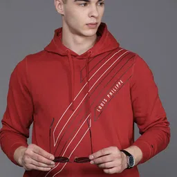 Louis Philippe Ath.Work Men Striped Hooded Sweatshirt-picture-12