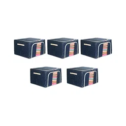 Stylista Black & White 5 Pieces Printed Multi-Utility Wardrobe Canvas Core Organisers-47