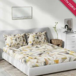 DDecor Abstract Brown 136 TC Cotton Queen Bedsheet with 2 Pillow Covers-image-26