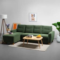 Sleepyhead Yolo Avocado Green Fabric 3 Seater LHS L Shape Sofa Set-image-24