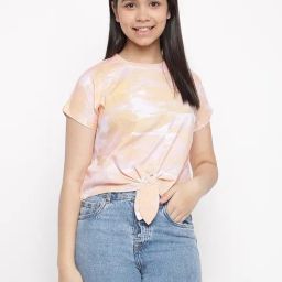 Lil Tomatoes Kids Peach Tie Dye Top-image-14