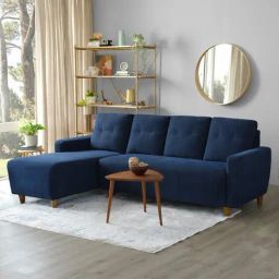 Sleepyhead Yolo Berry Blue Fabric 3 Seater LHS L Shape Sofa Set-image-34
