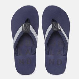 Woodland Men Navy Blue & Grey Colourblocked Thong Flip-Flops-picture-51
