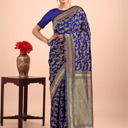 SAREEFLAME Woven Design Zari Art Silk Kanjeevaram Saree-picture-25