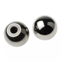 RS PRO Silver Ball Clamping Knob 8 mm Threaded Hole, 1443644-38