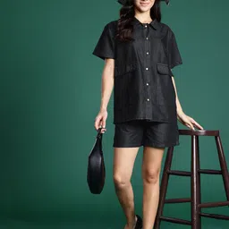 DressBerry Pocket Detail Chambray Co-Ords-picture-42