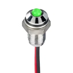 RS PRO Green Panel Mount Indicator 10.8-13.2V DC, Mounting Hole Size 6 mm, Termination Type Lead Wires, IP Rating IP67, Model No 1713756-17