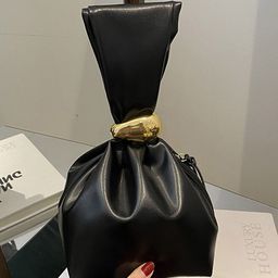LULU & SKY PU Bucket Handheld Bag with Bow Detail-image-84