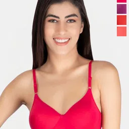 Fabme Pack of 4 All Day Comfort Cotton Push-Up Bra - Full Coverage Heavily Padded-picture-23