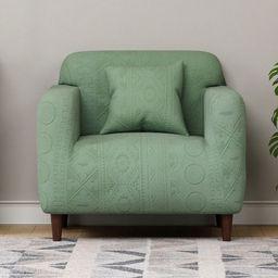 Myntra Elegant Homes Green Jacquard 2 Piece Sofa Cover With Arms-image-88