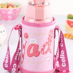 Cello Kido Hot & Cold Stainless Steel Kids Water Bottle Pink- 500 ml-image-59