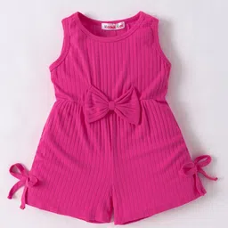Kookie Kids Sleeveless Jumpsuit With Bow Applique - Fuchsia-picture-48