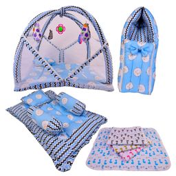 Babytoons New Born Baby Luxury Bedding Set Play Gym Bed, Gadda Set, Nappy Changing Sheets & Sleeping Bag (Blue, 0-12 Months)-picture-17