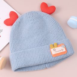 Babyhug  Woollen Cap with Heart Applique - Blue-image-44