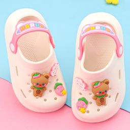 Oh! Pair Clogs with Back Strap Closure & Bear Applique - White-picture-10