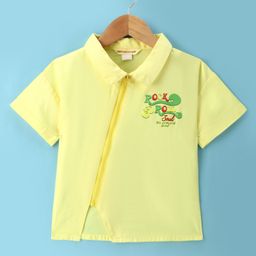 Under Fourteen Only Half Sleeves Typography Printed Top - Yellow-image-33