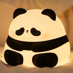 YAMAMA Panda Silicone Night Light Squishy LED Animal Night Light Silicone Dimmable Timed Bedside Lamp Kawaii Light Up USB Rechargeable Panda Touch Light Night Lamp Home Decor Lights With Timing FunctionMulticolor-24