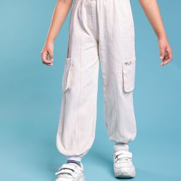 Little Kangaroos Textile Knit Full Length Solid Colour Lounge Pant - Cream-image-38