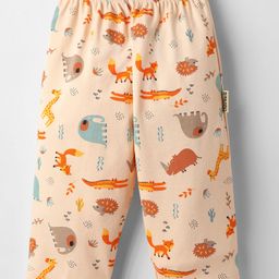 Child World Interlock Knit Full Length Animal Printed Lounge Pants - Peach-image-32