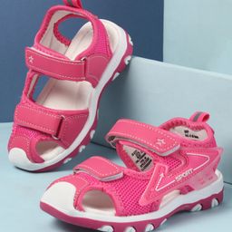 Cute Walk by Babyhug Velcro Closure Solid Color Sandals- Fuchsia-image-66