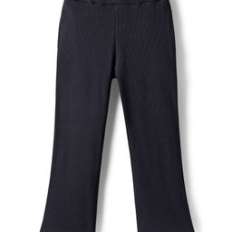 Honeyhap Premium Cotton Elastane Ribbed Waist Solid Color Leggings with Bio Finish - Black Beauty-picture-19