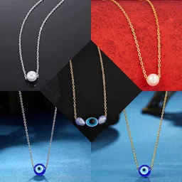 Boghra Sales Set Of 4 Gold-Plated Copper American Diamond Chain-7