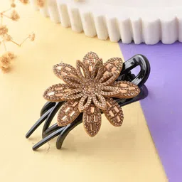 Silvermerc Designs Women Embellished Crystal Flower Claw Clip-60