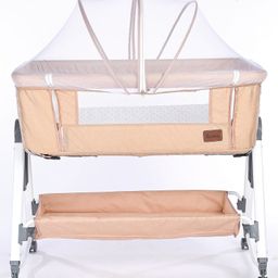 fab n funky Bassinet With Mosquito Net & Storage - Beige image 2