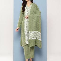 Aarika Woven Design Pure Wool Kurta with Trousers & Dupatta-picture-32