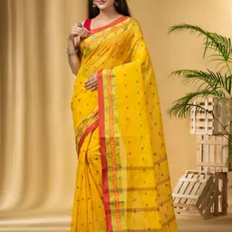 DESH BIDESH Woven Design Pure Cotton Taant Saree-image-72