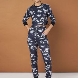 DTR FASHION Tie & Dyed Round Neck Sweatshirt With Joggers Tracksuit-image-88