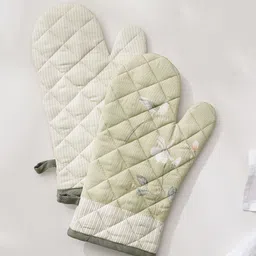 Home Centre 2-Pcs Purple Pure Cotton Oven Gloves With Pot Holder-picture-18