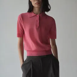 MANGO Polo Collar Knitted T-shirt-image-97
