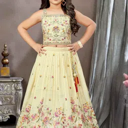 Lagorii Girls Embroidered Sequinned Ready to Wear Lehenga & Choli-image-47