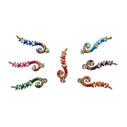 Comet Busters Set of 5 Handcrafted Reusable Traditional Designer Bindis - 015 image 4