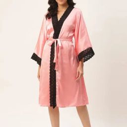 Ms.Lingies Pink Lace Work Robe-image-98