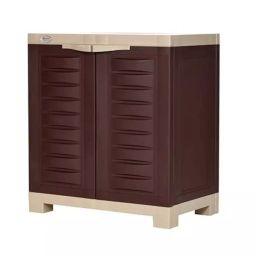 SUPREME Shoe Rack Cabinet Hinged Door 15 Pair Shoes Capacity 3 Shelves 590x645x350 mm, Globus Brown & Dark Beige-picture-38