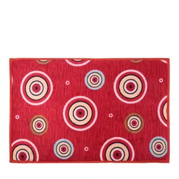 Kuber Industries Red & White Printed Rectangular Anti-Skid Doormat-7