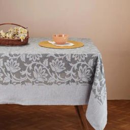 Fabindia Grey Cotton 120 TC 120 GSM Inaya Table Cover - Set of 8-image-5
