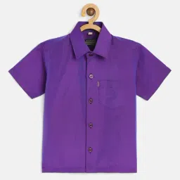 THANGAMAGAN Kids Lavender Solid Shirt-image-51