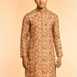 Diwas by Manyavar Floral Printed Mandarin Collar Straight Kurta-image-21