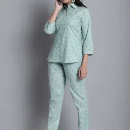 Jainish Blue Pure Cotton Printed Co-Ord Set-image-9