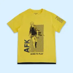 Pantaloons Junior Yellow Cotton Printed T-Shirt-picture-28